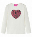 Kids' T-shirt with Long Sleeves Ecru 116