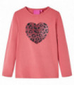 Kids' T-shirt with Long Sleeves Old Pink 116