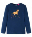 Kids' T-shirt with Long Sleeves Navy Blue 92