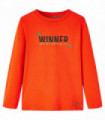 Kids' T-shirt with Long Sleeves Bright Orange 140