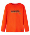 Kids' T-shirt with Long Sleeves Bright Orange 128