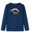 Kids' T-shirt with Long Sleeves Navy Blue 128