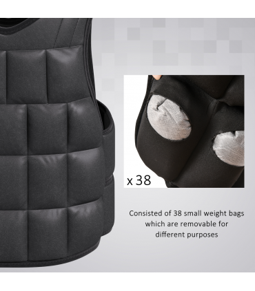 10KGS Adjustable Weight Vest Running Gym Training Weight Loss, Black