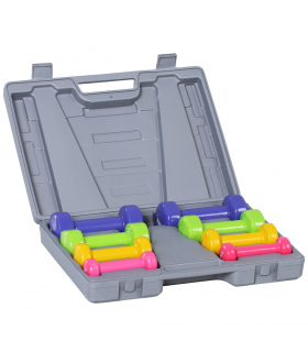 10kg Colourful Dumbbell Weights Set Home Exercising Toning w/ Case Gym HOMCOM
