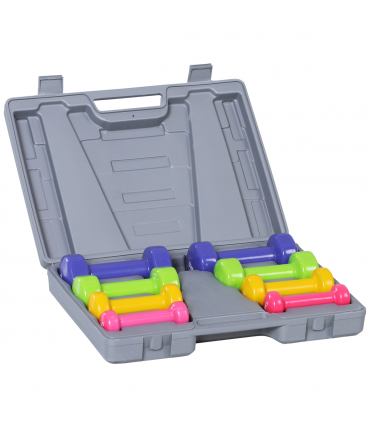 10kg Colourful Dumbbell Weights Set Home Exercising Toning w/ Case Gym HOMCOM