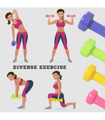 10kg Colourful Dumbbell Weights Set Home Exercising Toning w/ Case Gym HOMCOM