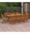 11 Piece Garden Dining Set Solid Acacia Wood