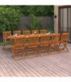 11 Piece Garden Dining Set Solid Acacia Wood