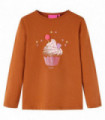 Kids' T-shirt with Long Sleeves Cognac 116