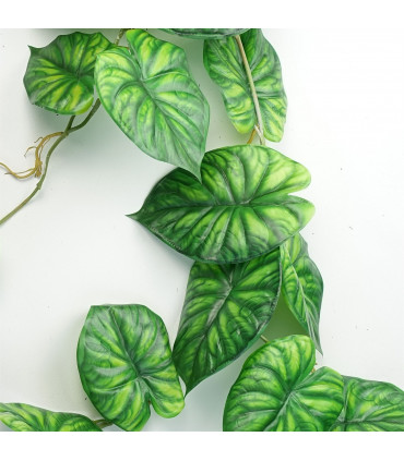 Artificial Trailing Hanging Plant Realistic Alocasia Dragon Scale Natural Look
