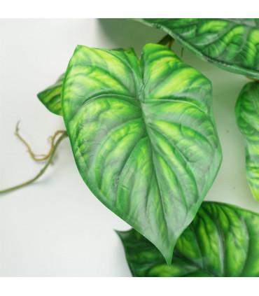 Artificial Trailing Hanging Plant Realistic Alocasia Dragon Scale Natural Look