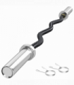120cm EZ Curl Bar with Spring Clips, Barbell Bar for 5cm Weight Plates, 8kg