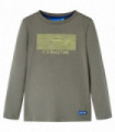 Kids' T-shirt with Long Sleeves Khaki 128