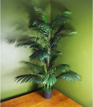 Artificial Palm Tree Green 140cm Large Bushy Plastic Pot Wired Realistic Leaf