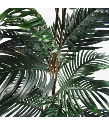 Artificial Palm Tree Green 140cm Large Bushy Plastic Pot Wired Realistic Leaf