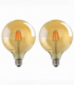 2 Pack E27 LED Edison Dimmable Vintage Amber Glass Warm white 2700K Light Bulbs