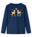 Kids' T-shirt with Long Sleeves Navy Blue 128