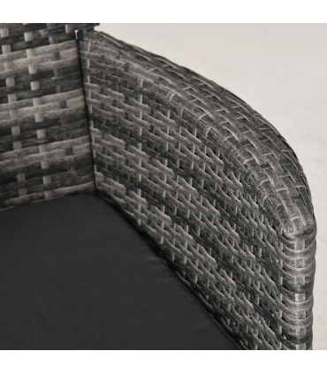 2 Seater GardenRattan Furniture Bistro Set Table Set Conservatory, Light Grey