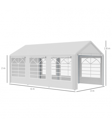 20 x 10  Car Tent Outdoor Car Canopy Shelter Water-Resistant Sidewall White