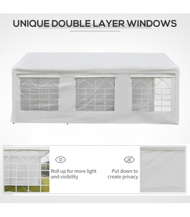20 x 10  Car Tent Outdoor Car Canopy Shelter Water-Resistant Sidewall White