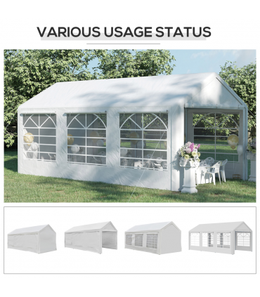20 x 10  Car Tent Outdoor Car Canopy Shelter Water-Resistant Sidewall White