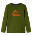 Kids' T-shirt with Long Sleeves Dark Khaki 104