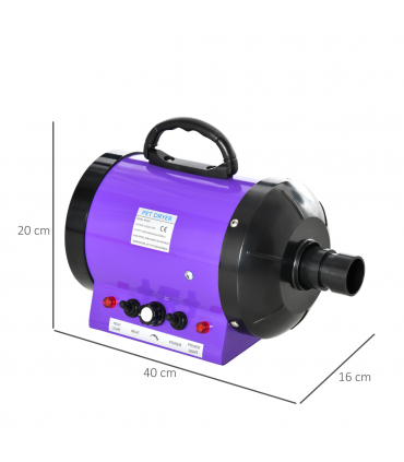 2800W Dog Hair Dryer Pet Grooming Blaster Blower Dryer 3 Nozzles Pawhut
