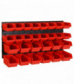 30 Piece Workshop Shelf Set Red and Black 77x39cm Polypropylene