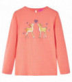 Kids' T-shirt with Long Sleeves Coral 128