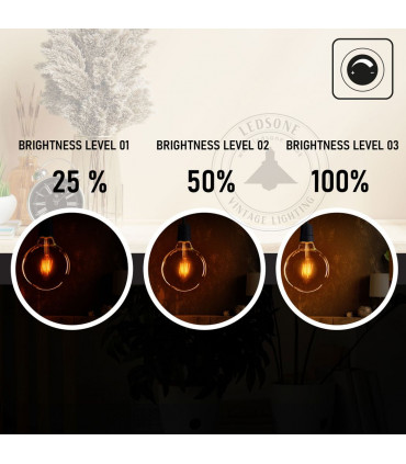 LED Dimmable Bulb 5 Pack E27 Vintage Amber Glass Warm White 2700K Light Bulbs