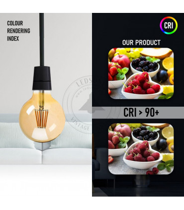 LED Dimmable Bulb 5 Pack E27 Vintage Amber Glass Warm White 2700K Light Bulbs