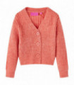 Kids' Cardigan Knitted Medium Pink 116