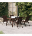 5 Piece Garden Dining Set Brown and Black