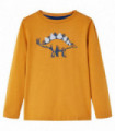 Kids' T-shirt with Long Sleeves Dark Ochre 128