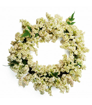 55cm Artificial Hanging White Berries Wreath