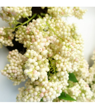 55cm Artificial Hanging White Berries Wreath