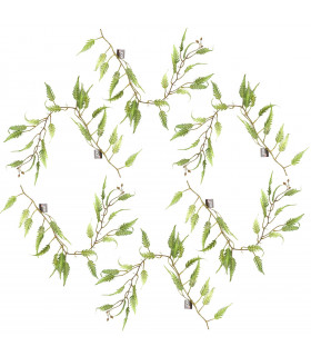 Artificial Hanging Trailing Fern Plant Green Large Leaf 125cm Pack of 6