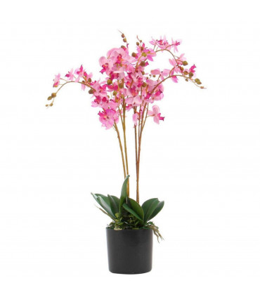 60cm Leaf Design UK Realistic Artificial Orchid Flower Display in Pot