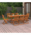 9 Piece Garden Dining Set Solid Acacia Wood