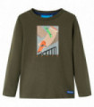 Kids' T-shirt with Long Sleeves Khaki 128