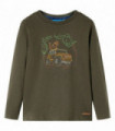 Kids' T-shirt with Long Sleeves Khaki 128