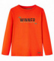 Kids' T-shirt with Long Sleeves Bright Orange 116