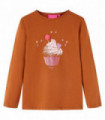 Kids' T-shirt with Long Sleeves Cognac 92