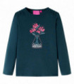 Kids' T-shirt with Long Sleeves Dark Green 104