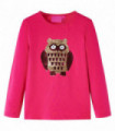 Kids' T-shirt with Long Sleeves Bright Pink 92