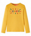 Kids' T-shirt with Long Sleeves Dark Ochre 140