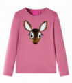 Kids' T-shirt with Long Sleeves Raspberry 128
