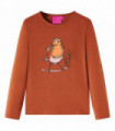 Kids' T-shirt with Long Sleeves Cognac 140