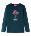 Kids' T-shirt with Long Sleeves Dark Green 128