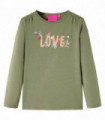 Kids' T-shirt with Long Sleeves Khaki 128